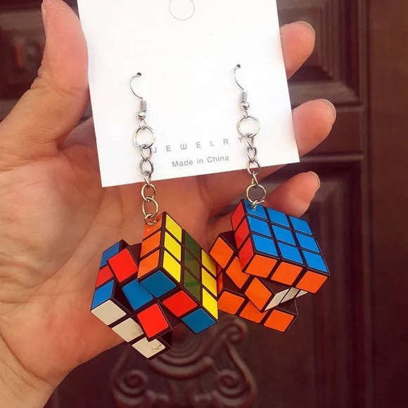Jewelry - Mini Rubik’s Cube Earrings